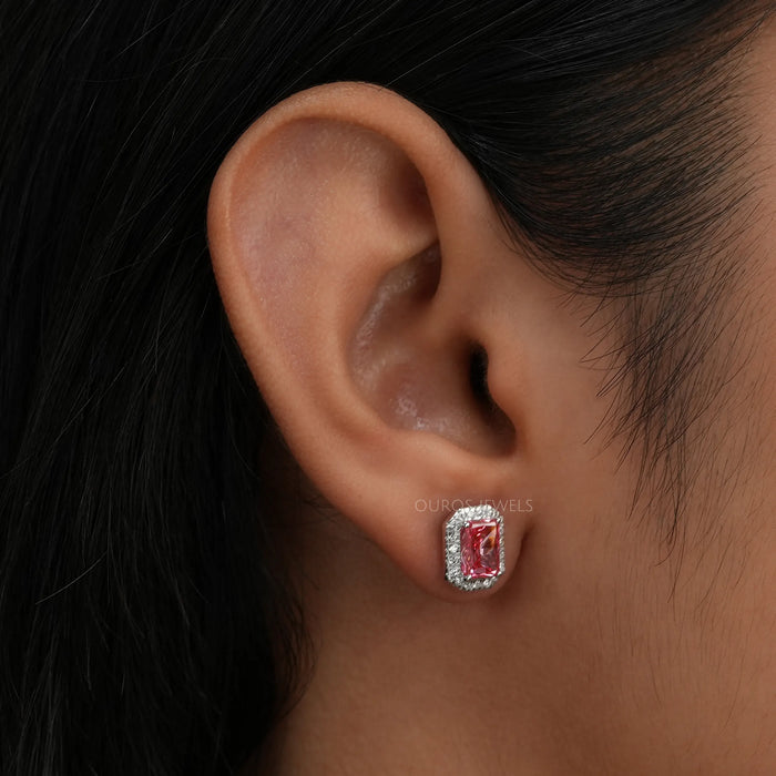 Diamond earrings radiant cut 0.25 carat – Primestyle.com